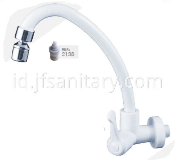 Gooseneck Swivel Faucet Abs White Sink Tap